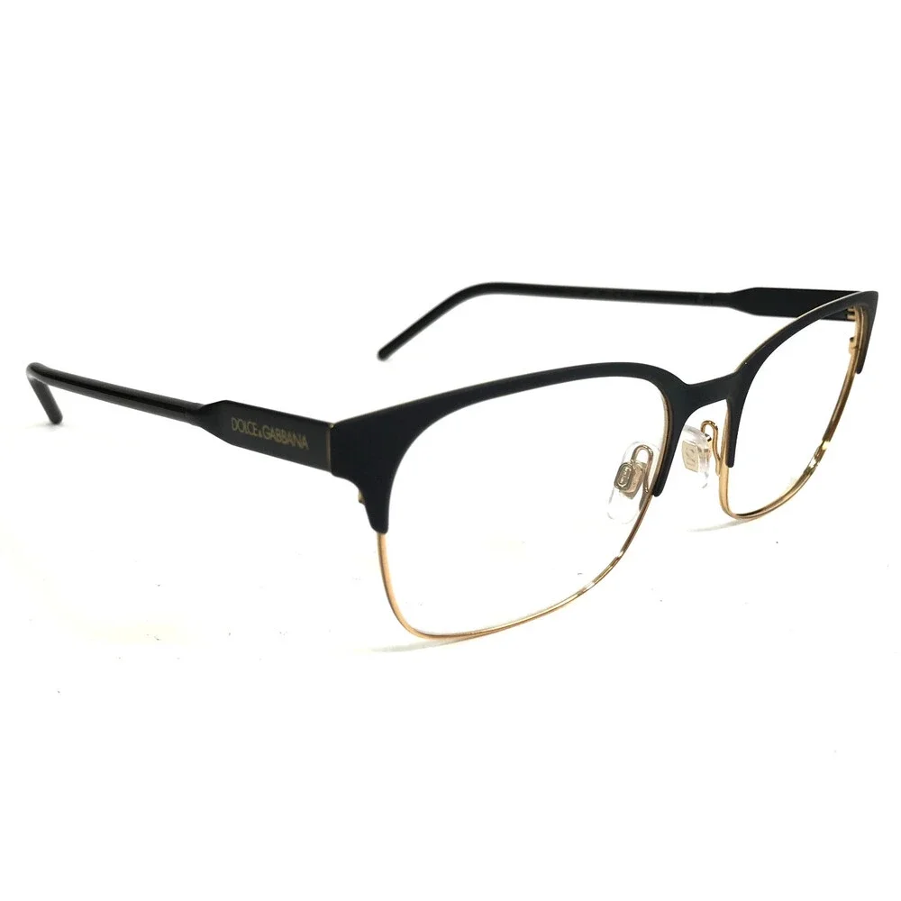 Dolce & Gabbana Eyeglasses Frames DG1330 1268 Black Gold Rectangle 54-19-150